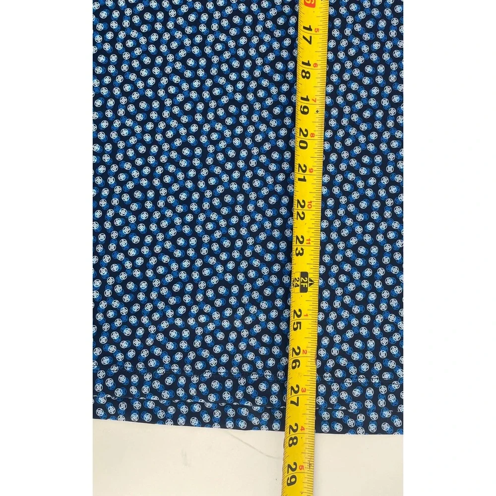 G/FORE Polo Shirt Mens Small Twilight Blue Geometric Print UPF 50+ Golfcore NWT
